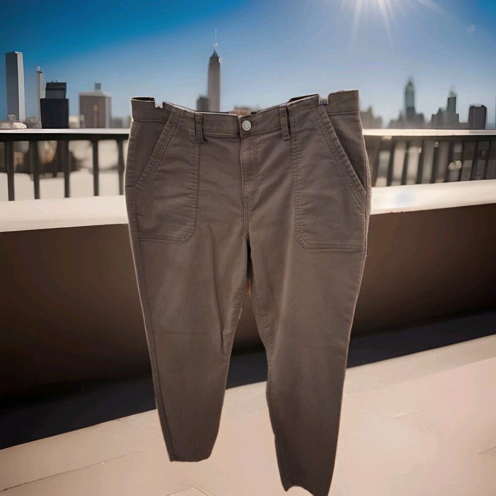 Knox Rose Pants Womens 16 Rust High Rise Straight Stretch Utility Pocket Zip